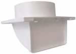 White soffit vent for 5"ducting with backdraft damper