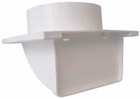 White soffit vent for 6"ducting with backdraft damper