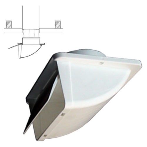 White Soffit Vent For 4 Ducting With Backdraft Damper - Vent Bathroom Fan Through Roof Or Soffit